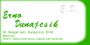 erno dunajcsik business card