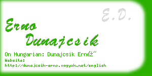 erno dunajcsik business card